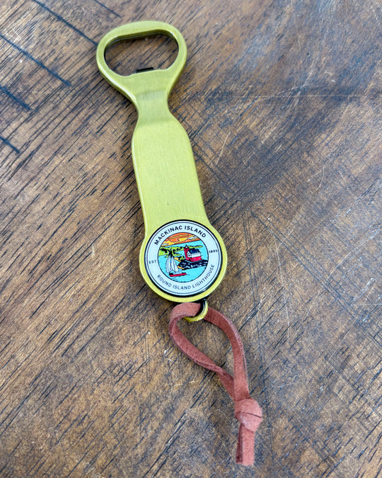 Lighthouse Medallion Brass Bottle Opener