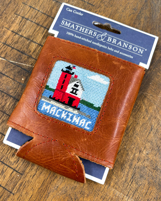 Mackinac Hand-Embroidered Can Cooler