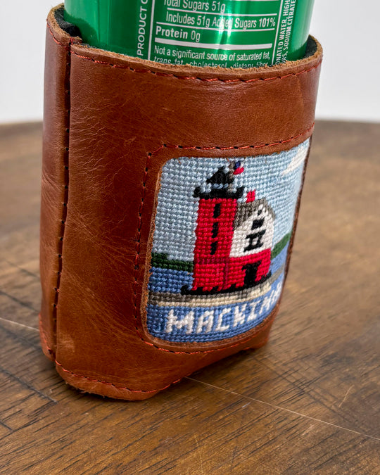 Mackinac Hand-Embroidered Can Cooler