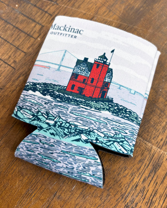 Round Island Winter Scene Koozie
