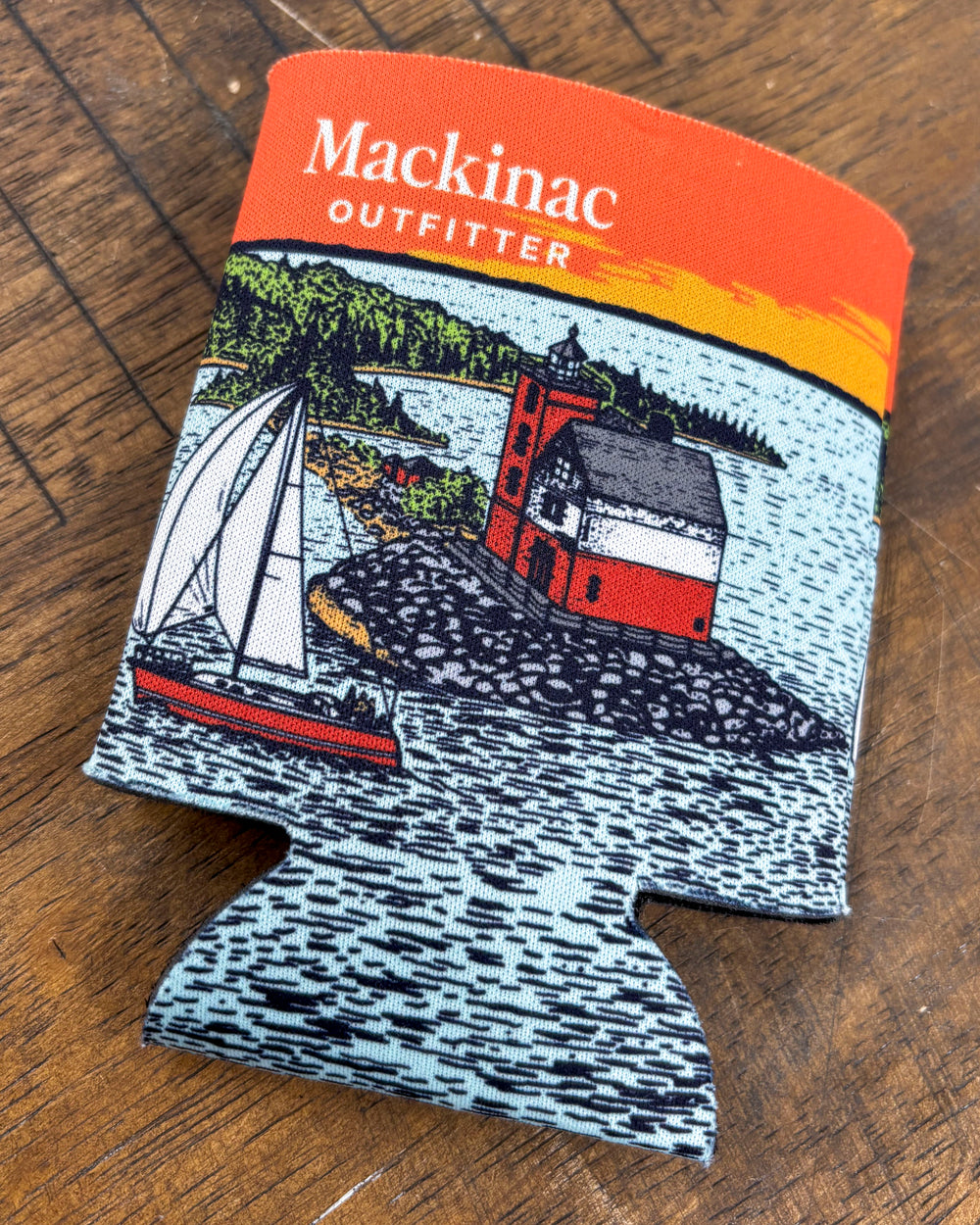 Round Island Summer Scene Koozie