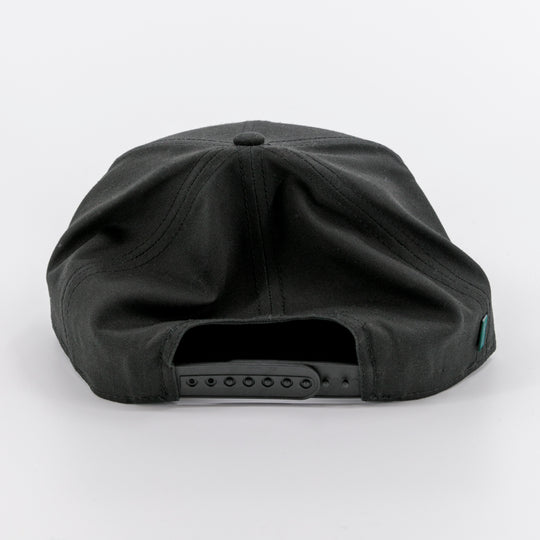 Hopback 7-Panel Flat Brim Adjustable / Black / Bike Hike Run - RWB