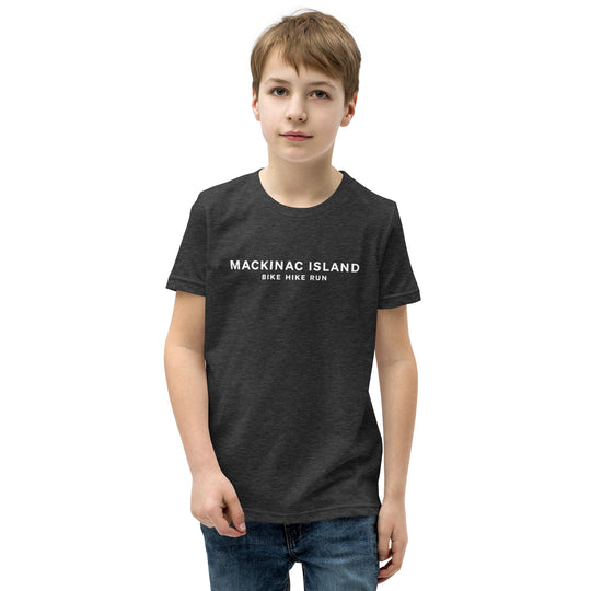 Bike Hike Run Topographic Youth T-Shirt