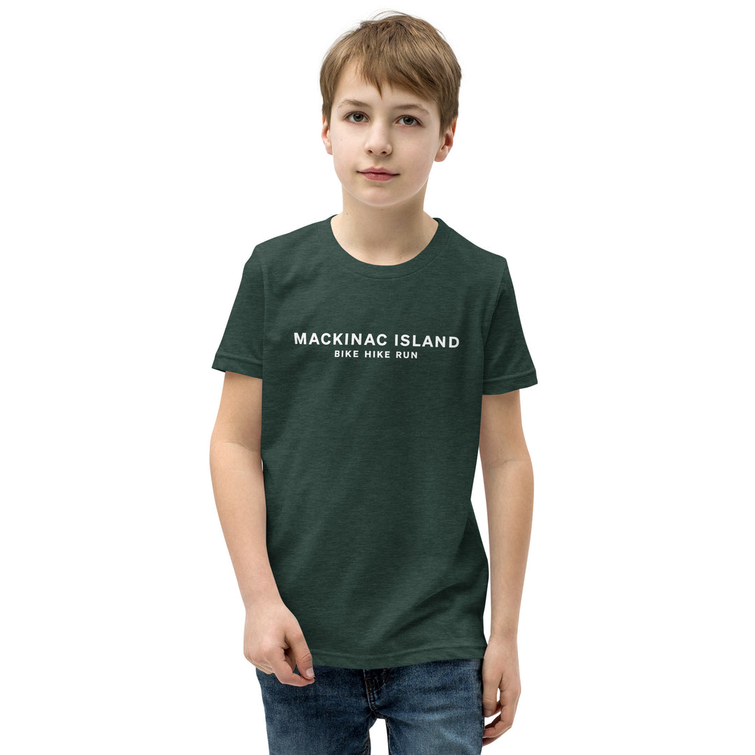 Bike Hike Run Topographic Youth T-Shirt